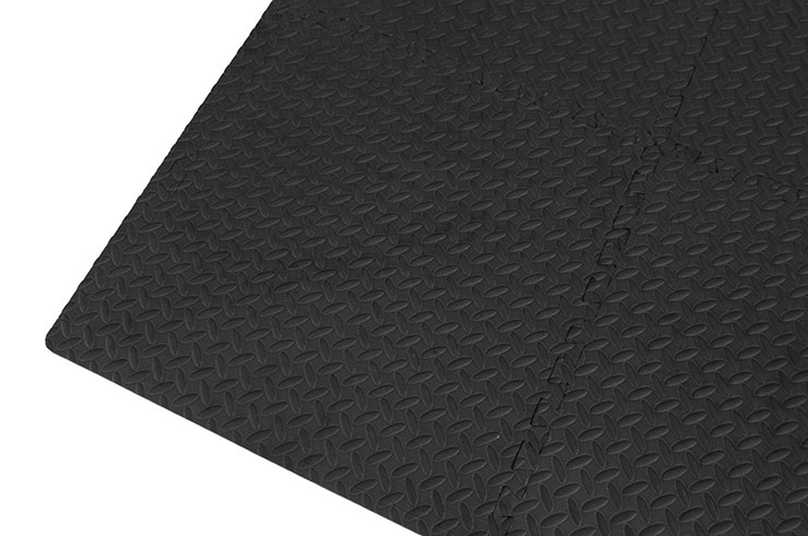 Puzzle Gym Mats, Home Gym - Black, Diamond Plate Pattern (120 x 120 cm)