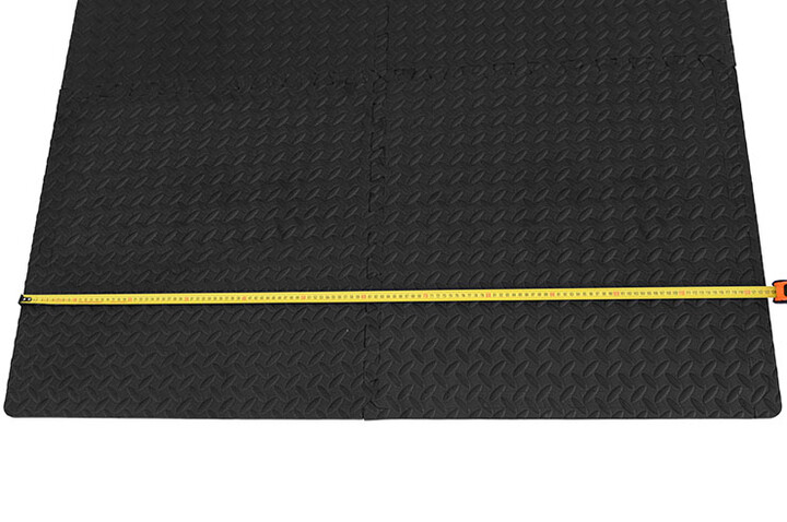 Tapis de sol Puzzle, Gym à domicile - Noir, Motif Larmé (120 x 120 cm)