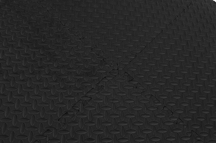 Puzzle Gym Mats, Home Gym - Black, Diamond Plate Pattern (120 x 120 cm)