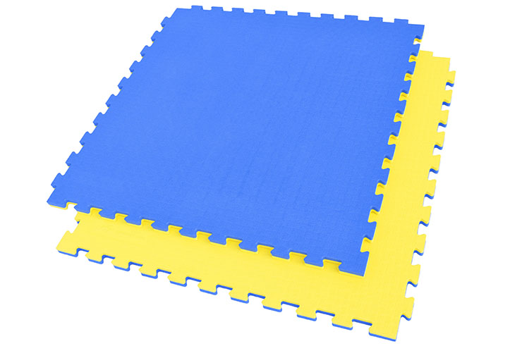 Tatami Puzzle 2,5 cm, Bleu & Jaune - Motif Paille de Riz | WTF