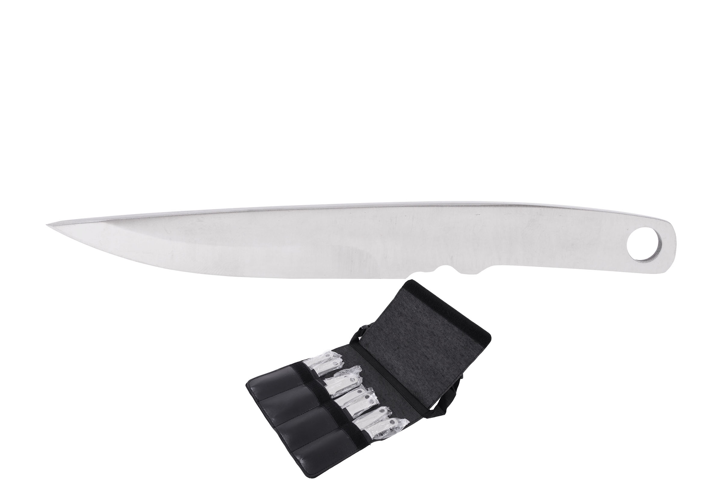 Lot de 12 Couteaux de Lancer Acier Inox Professionnels du Cirque Etui Nylon  CN210939 - Couteaux de lancer et étoiles (7663581)