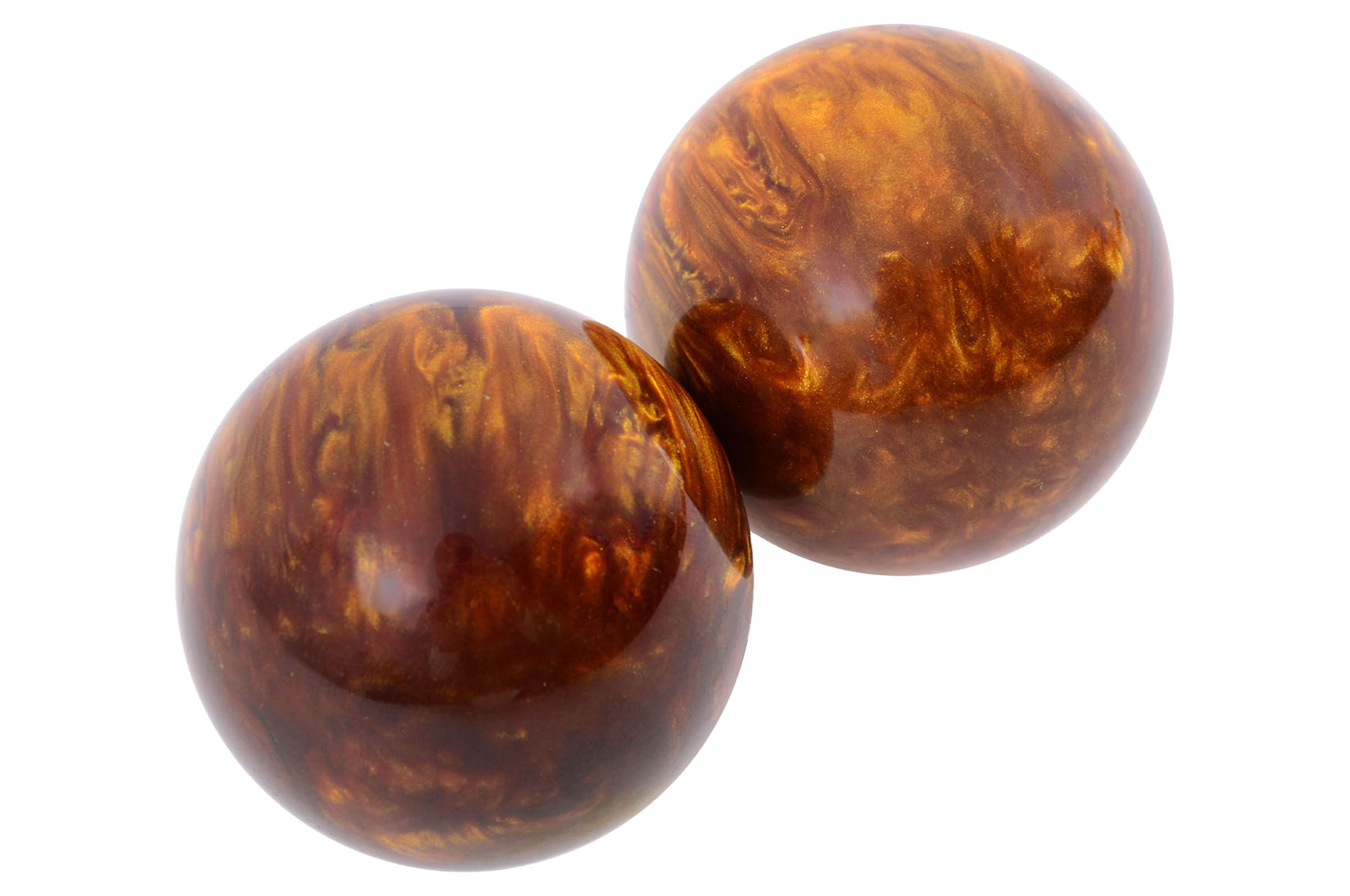 Pair of Qi Gong balls - Tiger eye style