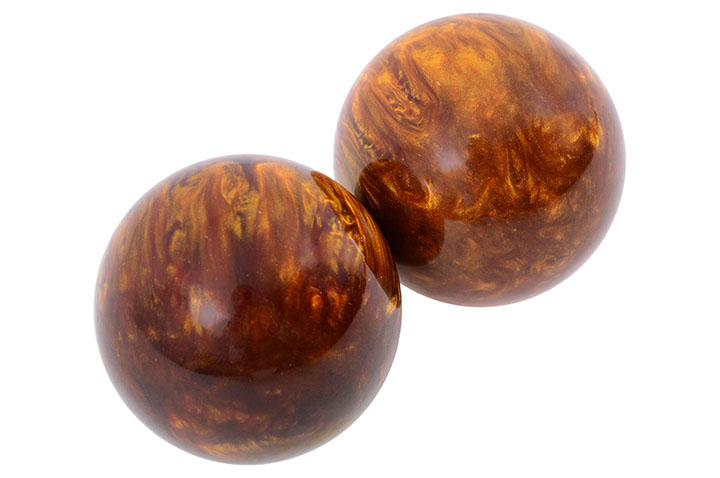 Par de bolas de Qi Gong - estilo ojo de tigre