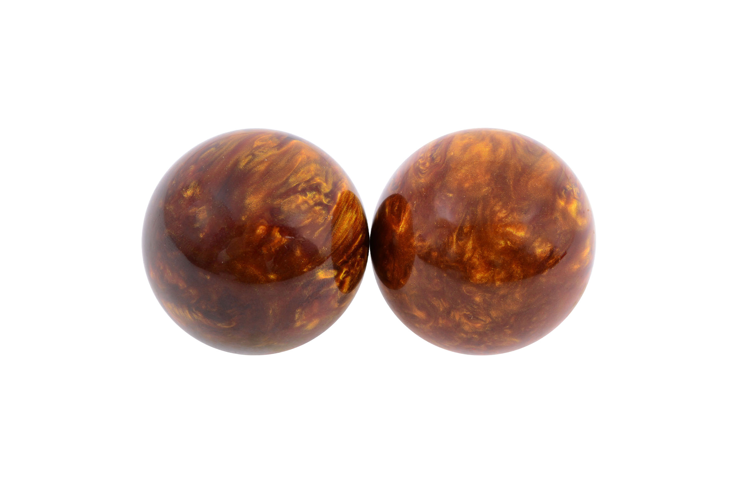 Pair of Qi Gong balls - Tiger eye style