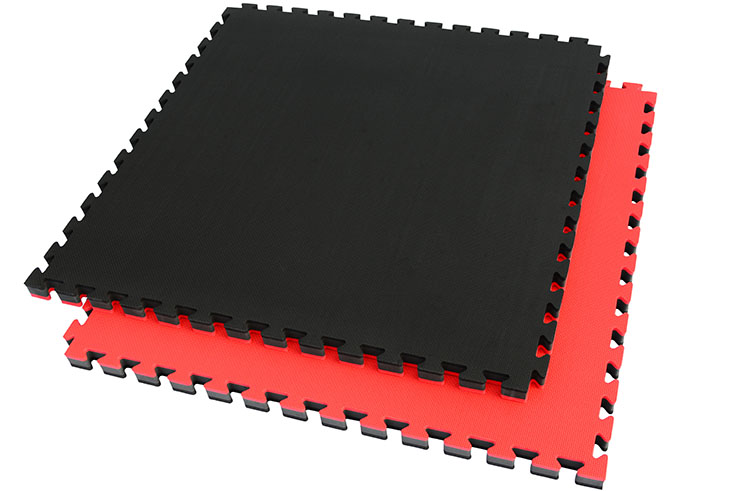 Tatami Puzzle 4 cm, Noir/Rouge, Motif en T (Polyvalent) - Haut de Gamme