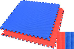 Tatami Puzzle 2,5 cm, Bleu/Rouge, Motif Paille de Riz - Haut de Gamme