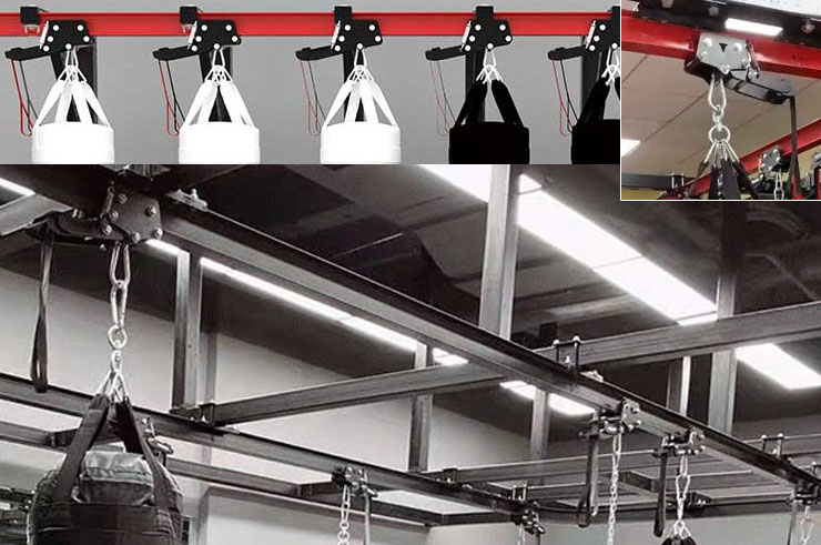 Rolling Punching bag Mount, designed for I-Beam rails