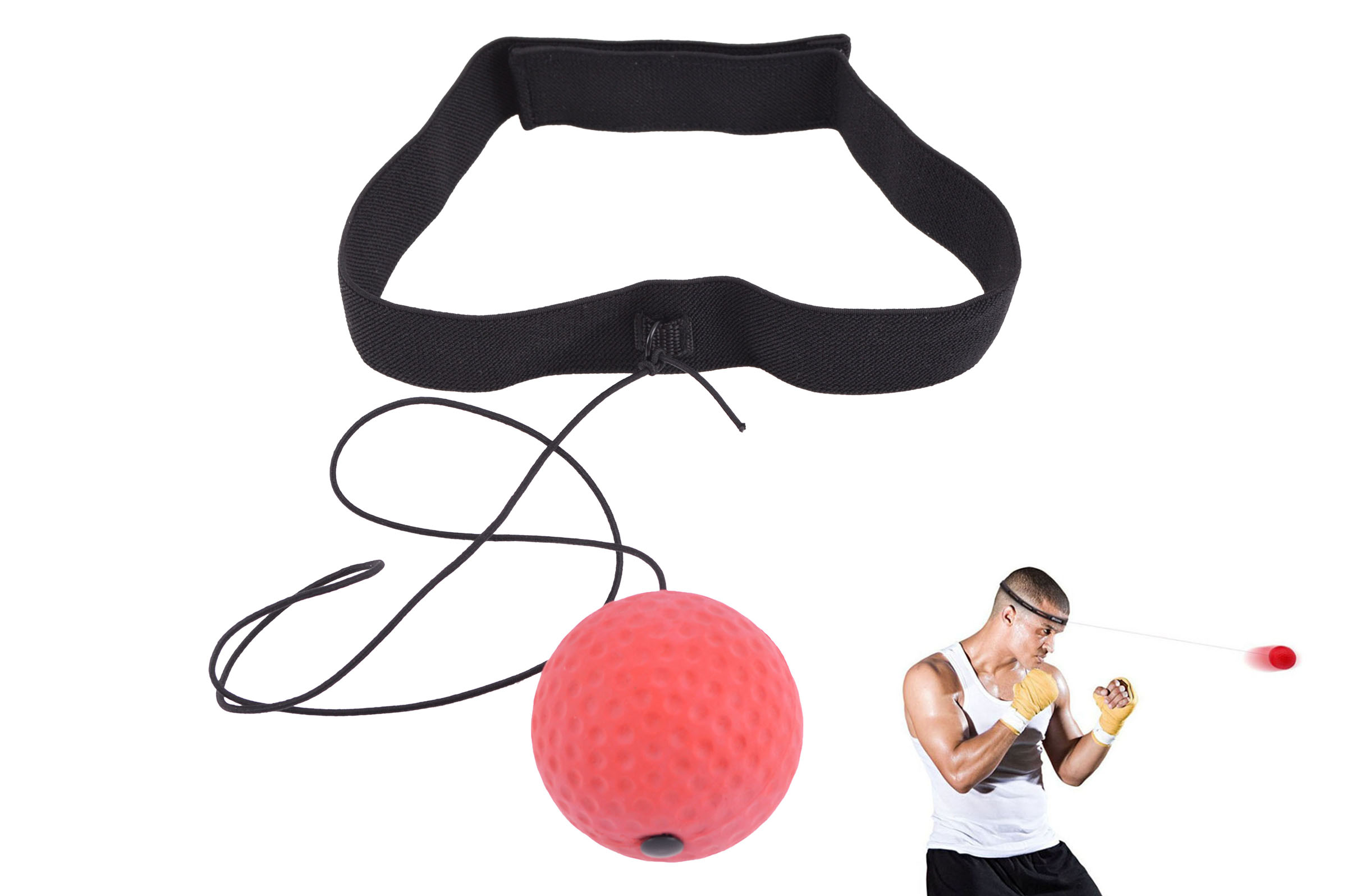 INF Bandeau avec Ballon réflexe, Ballon de Combat avec Serre-tête pour  entraînement de Boxe, Bandeau Boxe, entraînement réflexe, Ballon de réaction,  Punching Ball : : Sports et Loisirs