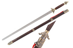 Épée Tai Ji, Tai Chi (Haut de gamme) - Rigide, 90 cm (Fourreau défectueux)