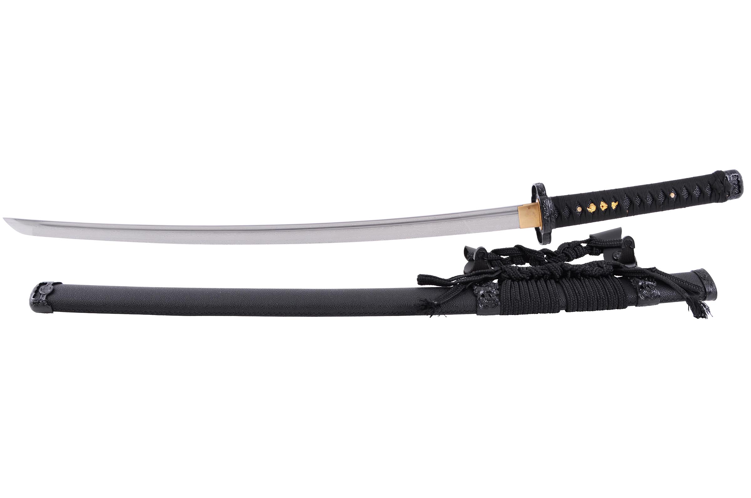 Katana Acero Damasco. Negro