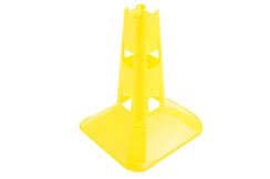 Training cone, with holes for pole