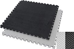 Puzzle mat, T-pattern multi-use - 2 cm, Double-sided black/grey (slight stains)