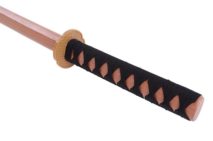 Bokken com punho trançado, Katana de madeira - Modelo pesado (700 g)