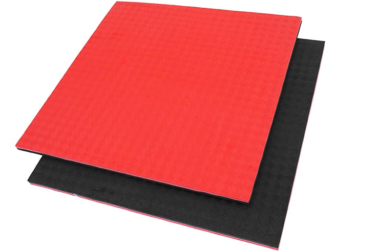 Tatami Puzzle 2,5 cm, Noir/Rouge, Motif Rhombique | Coupe diagonale