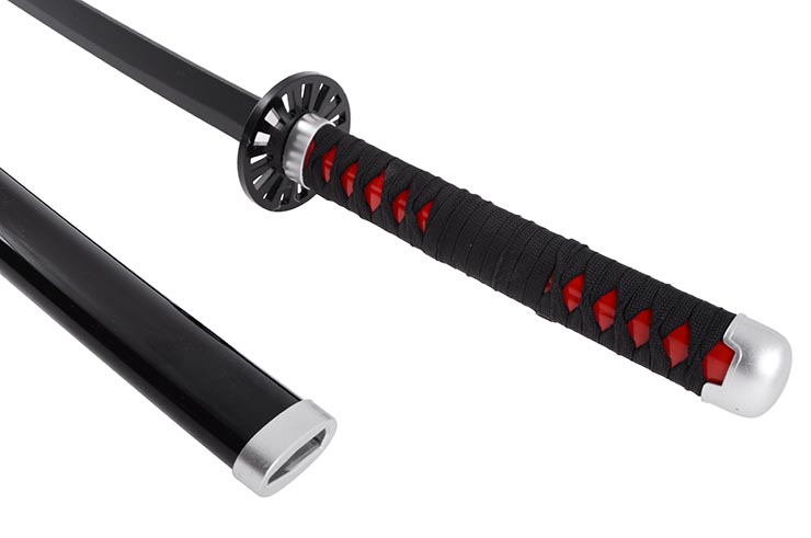 Realistic Katana, Red handle, Baohu - Bamboo Replica