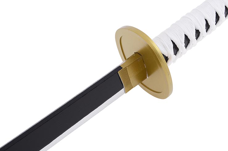 Realistic White Katana, Round guard, Baohu - Bamboo Replica