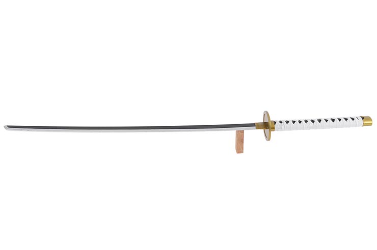 Katana réaliste Blanc, Garde ronde, Baohu - Réplique Bambou