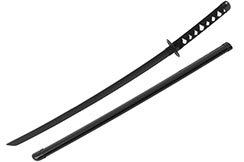 Katana Negro realista, guardia redonda, Baohu - Réplica de Bambú