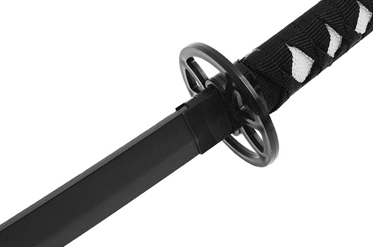 Katana réaliste Noir, Garde ronde, Baohu - Réplique Bambou