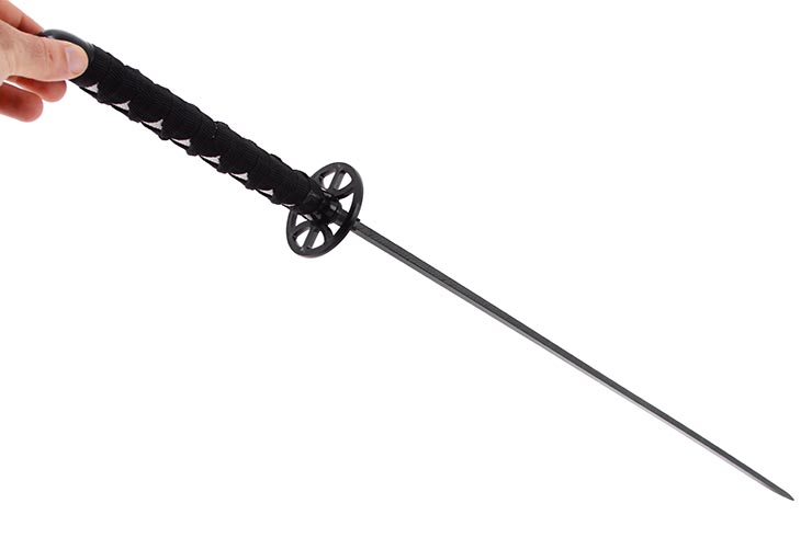 Katana réaliste Noir, Garde ronde, Baohu - Réplique Bambou