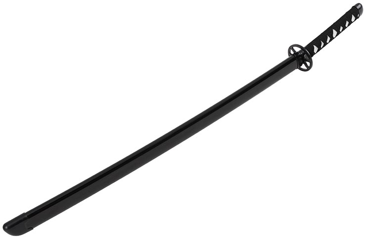 Katana réaliste Noir, Garde ronde, Baohu - Réplique Bambou