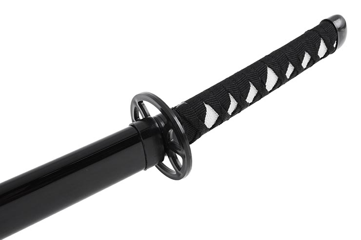 Realistic Black Katana, round guard, Baohu - Bamboo Replica