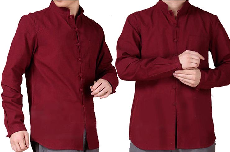 Chemise chinoise - Col mao & fermeture Brandebourg, 100% Coton