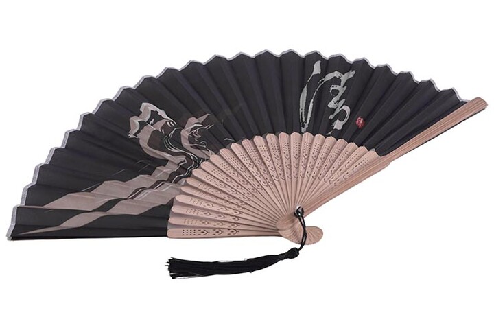 Light Summer fan, Black with inscriptions