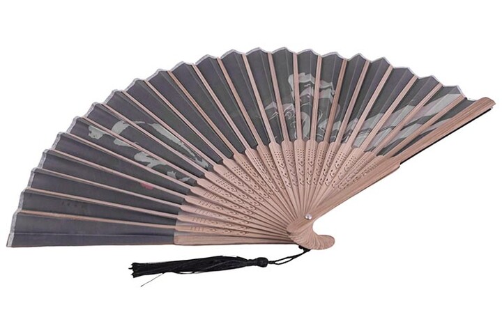 Light Summer fan, Black with inscriptions