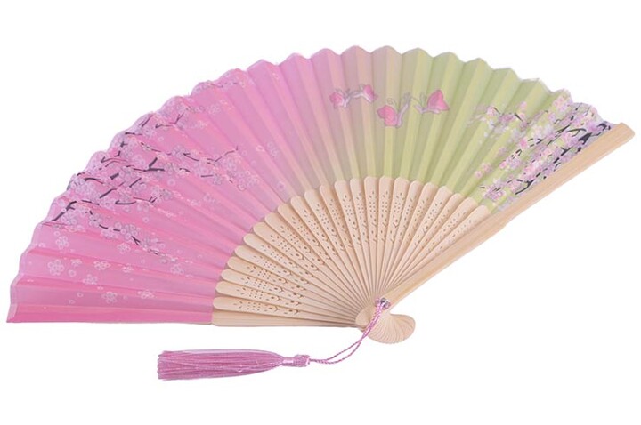 Ventilador de verão leve, gradiente rosa/amarelo