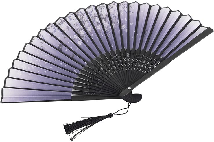 Ventilador de verão leve, flores e borboletas