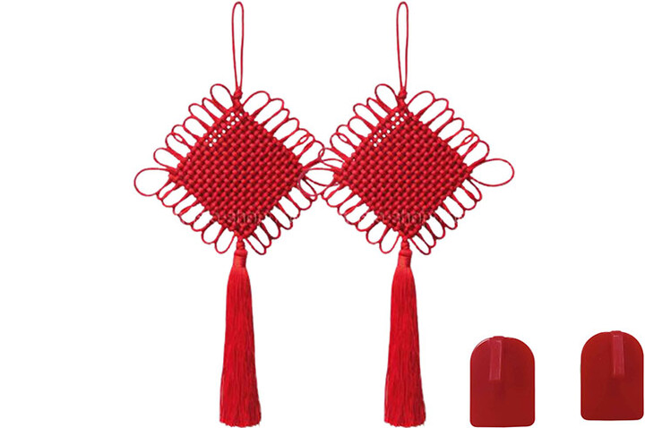 Décoration Chinoise traditionnelle (Lot de 2) - Pompon à nœuds
