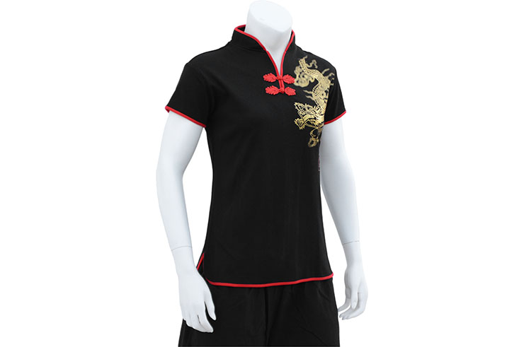 Chang Quan top, golden dragon - Premium cotton