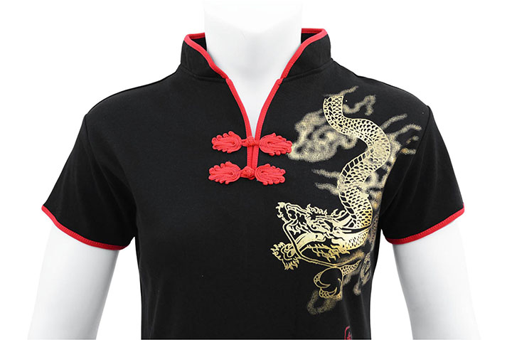 Chang Quan top, golden dragon - Premium cotton