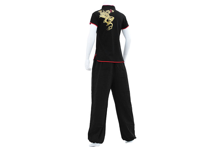 Chang Quan top, golden dragon - Premium cotton