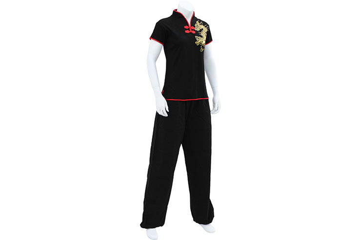 Chang Quan top, golden dragon - Premium cotton