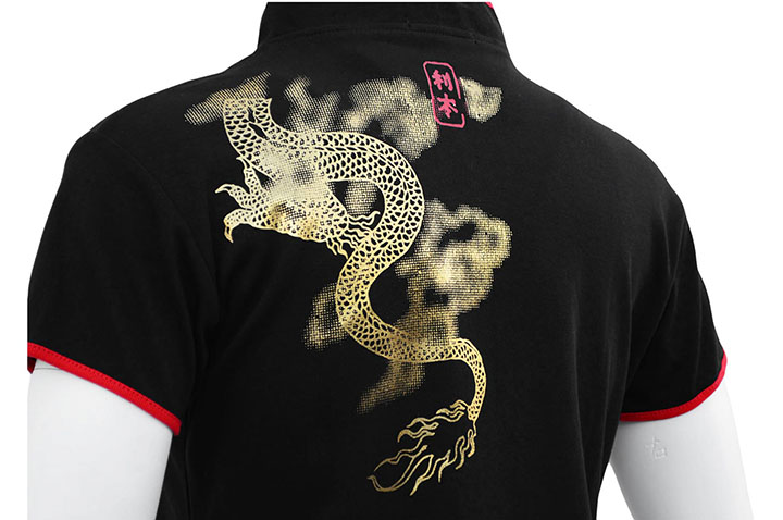 Chang Quan top, golden dragon - Premium cotton