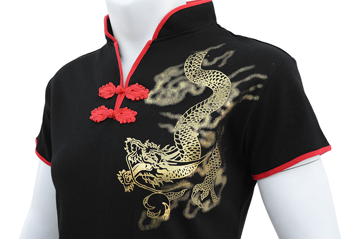 Chang Quan top, golden dragon - Premium cotton