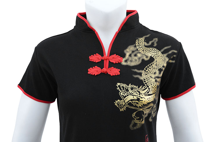 Chang Quan top, golden dragon - Premium cotton