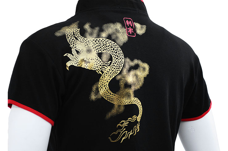 Chang Quan top, golden dragon - Premium cotton