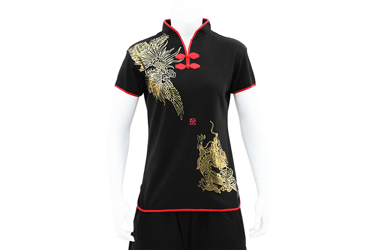 Chang Quan, Phoenix & Dragon Top - Premium Cotton