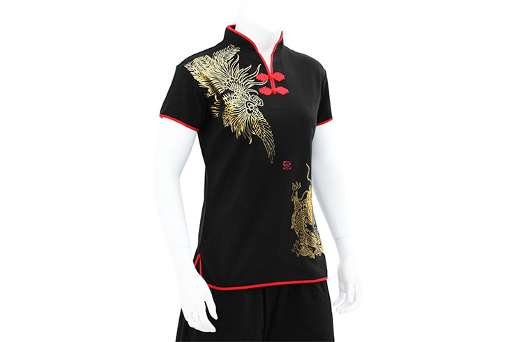 Chang Quan, Phoenix & Dragon Top - Premium Cotton
