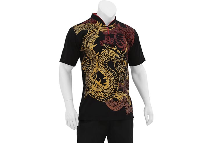 Top Chang Quan para hombre, Dragones - Algodón de primera calidad