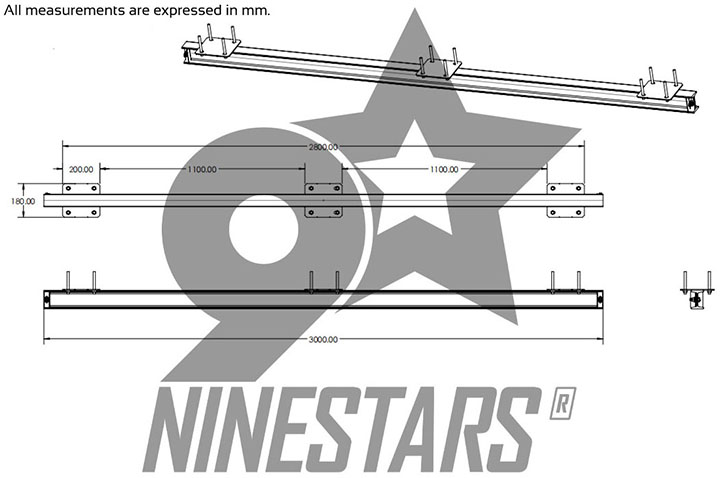 Rail de Convoyage avec Platine plafond intégrée | NineStars®