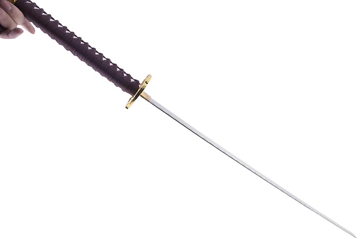 Katana Iaito Dragón Dorado, Blanco y trenzado Marrón