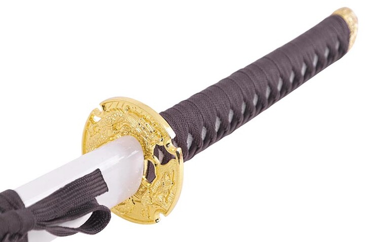 Katana Iaito Dragão Trança Dourada, Branca e Castanha