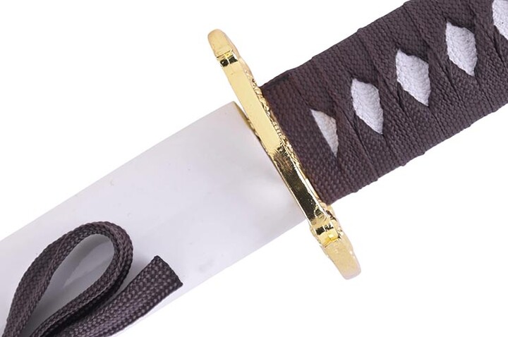 Katana Iaito Dragão Trança Dourada, Branca e Castanha