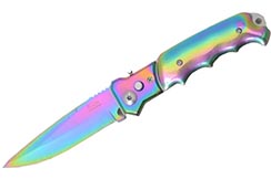 Pocket tactical knife - Iridescent (20.5cm)