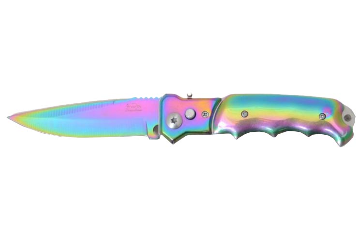 Pocket tactical knife - Iridescent (20.5cm)