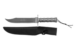 Faca de sobrevivência e combate, pega em metal (23 cm)